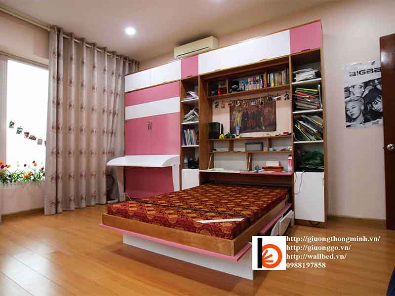 giường thông minh kết hợp với bàn học