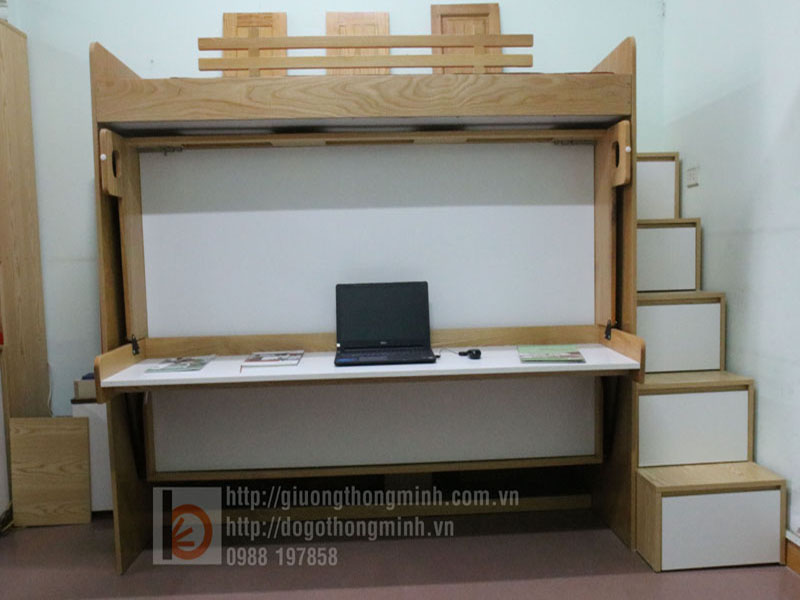 Giường tầng đa năng thông minh 7 tiện ích cho căn phòng nhỏ của bé giuong tang thong minh 1