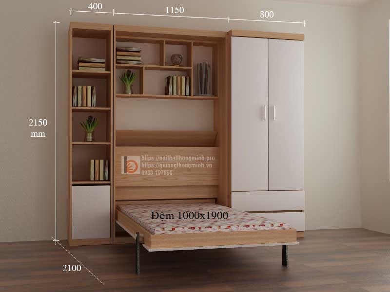giường thông minh đơn 1mx1m9